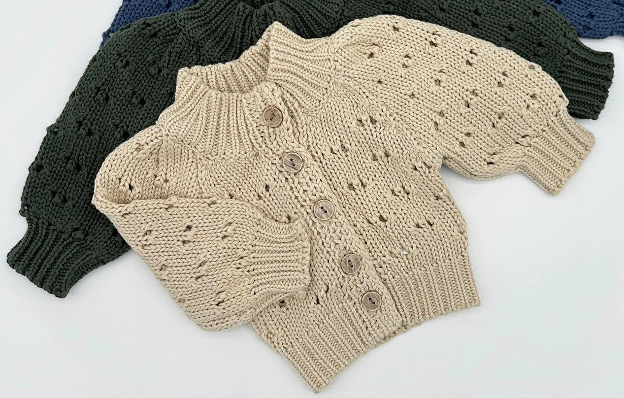 Teddy Cardigan - Light Oat